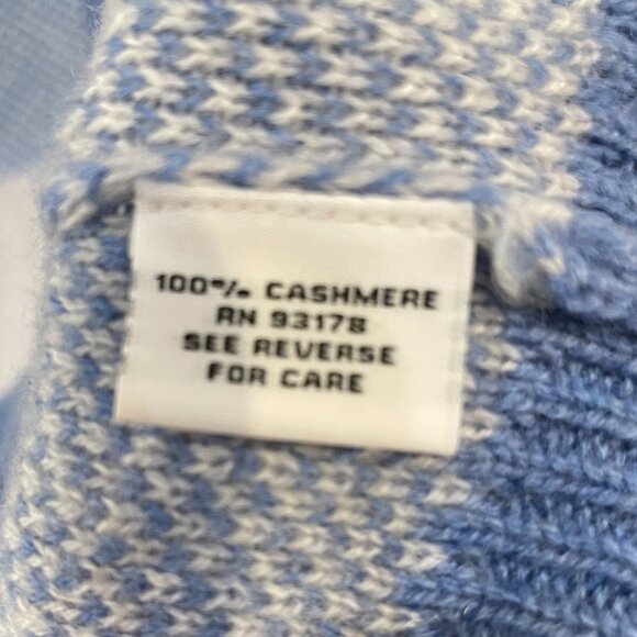 Last Chance! New Cashmere Project 100% Cashmere Plaid Sweater Blue M $316 - Picture 4 of 5